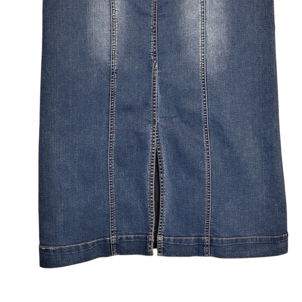 Est 1946 High Rise Faded Denim Pencil Midi Skirt Size 12 - Picture 8 of 11